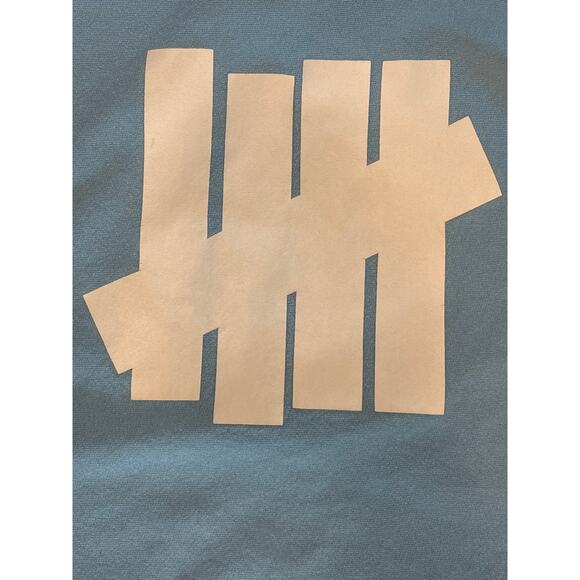 Undefeated Logo pullover Hoodie Light baby blue big back hit Medium designer - Picture 4 of 6
